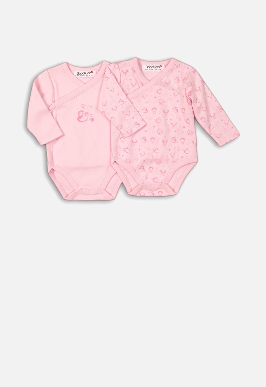 MINOTI - Penguin 2 pack bodysuits - pink
