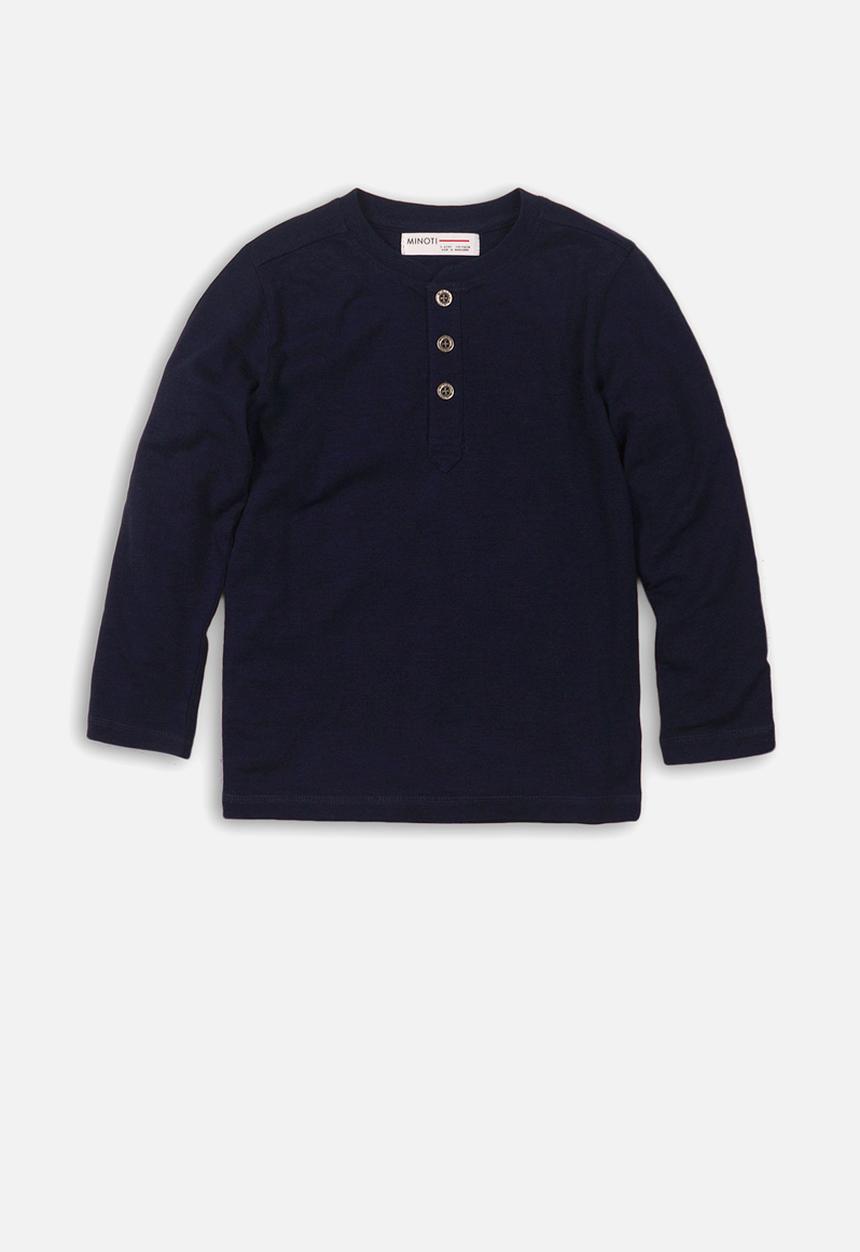 MINOTI - Slub henley top - navy