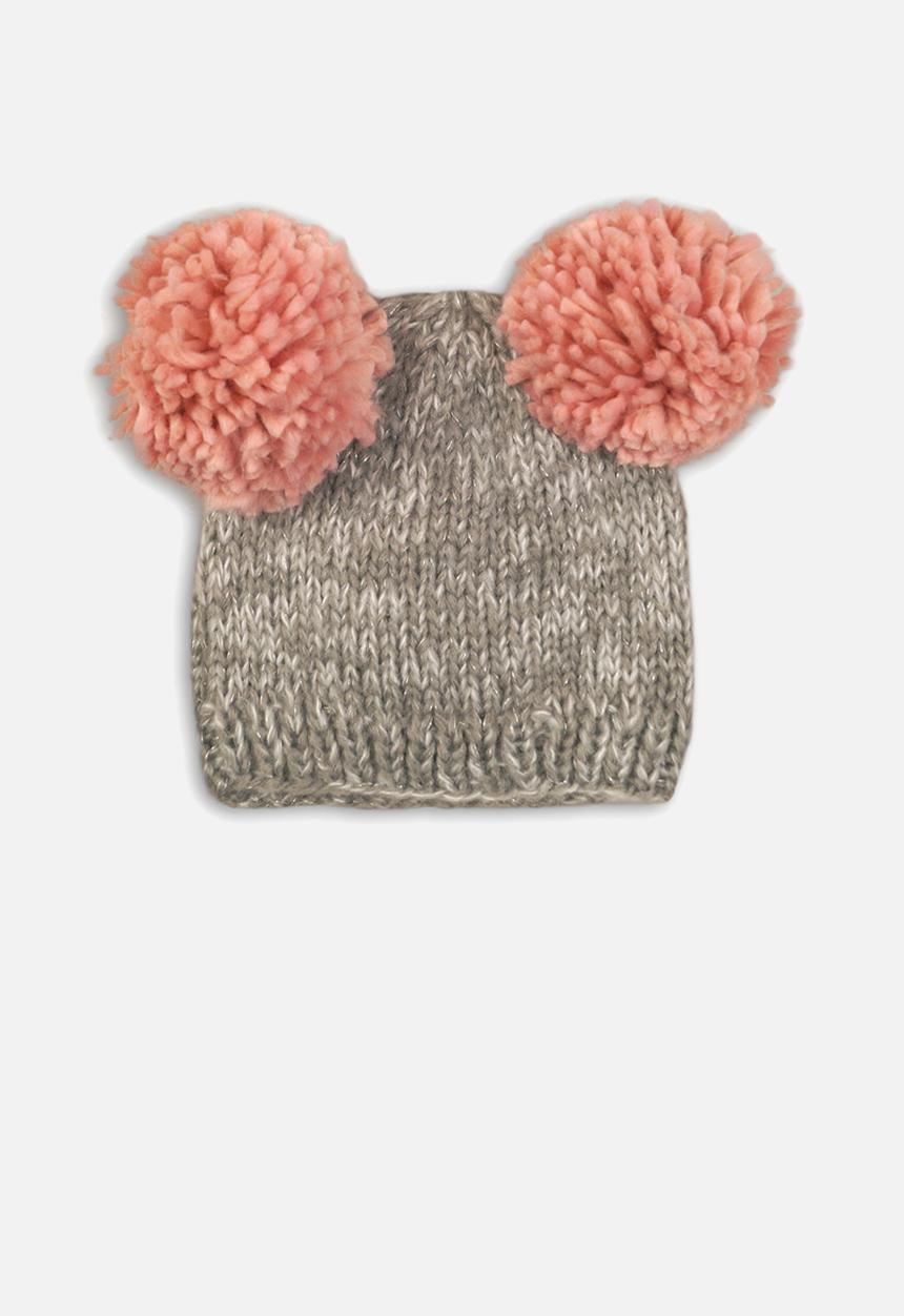 MINOTI - Knitted hat - grey & pink