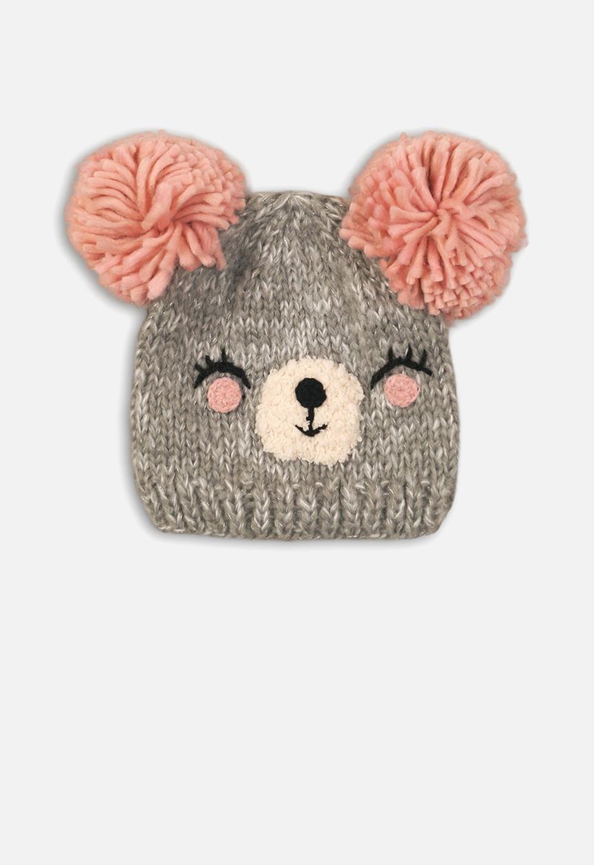 MINOTI - Knitted hat - grey & pink