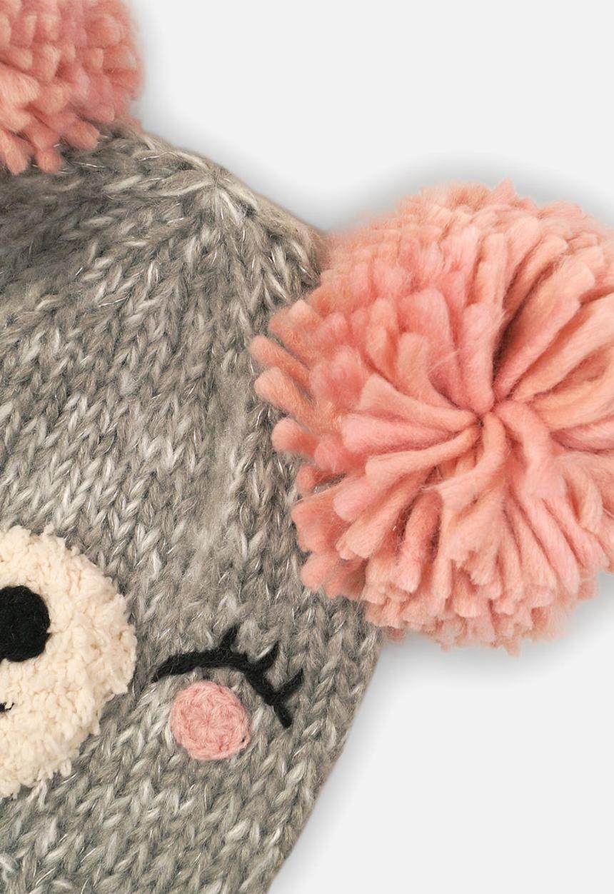 MINOTI - Knitted hat - grey & pink