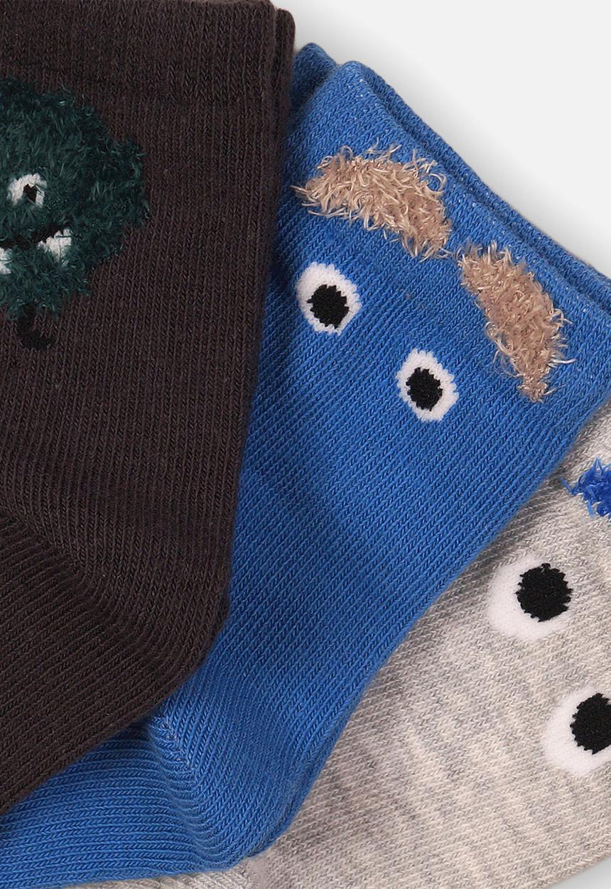 MINOTI - 3 pack ankle socks - grey & blue
