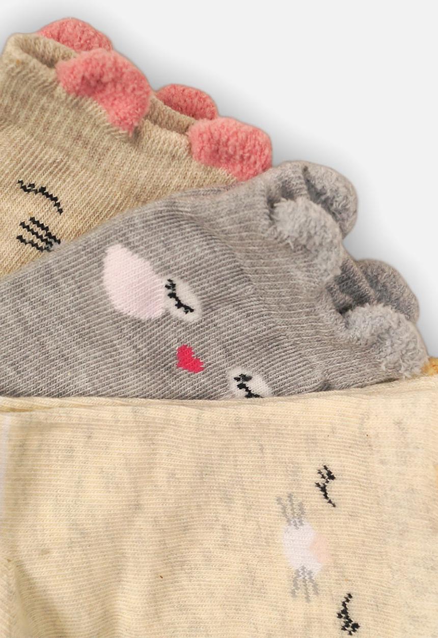 MINOTI - 3 pack stripe character ankle socks - multi