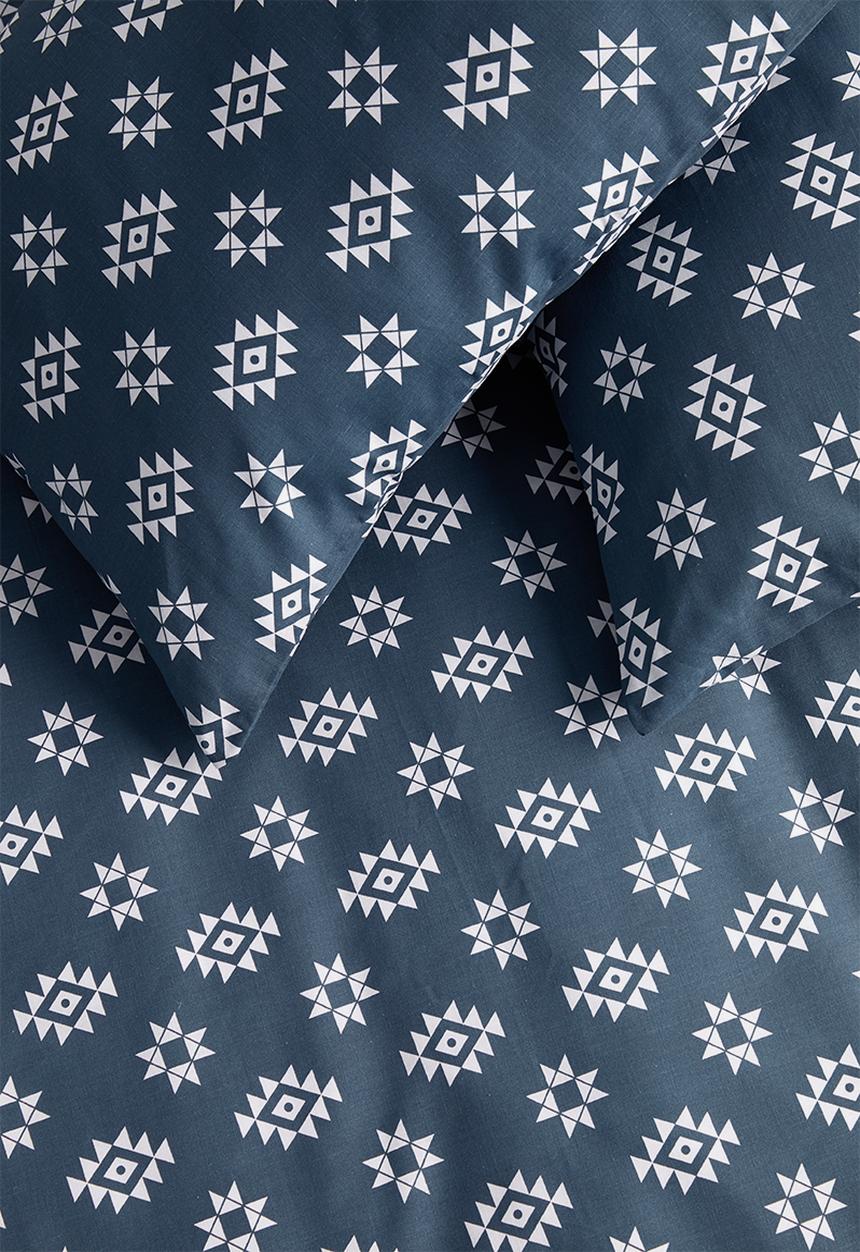 Sixth Floor - Aztec folk printed duvet set - navy