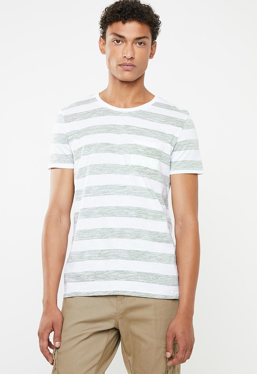 STYLE REPUBLIC - Casual stripe T-shirt - white & khaki