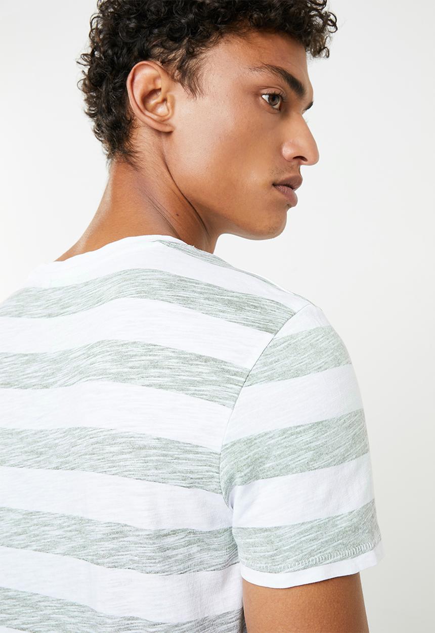 STYLE REPUBLIC - Casual stripe T-shirt - white & khaki