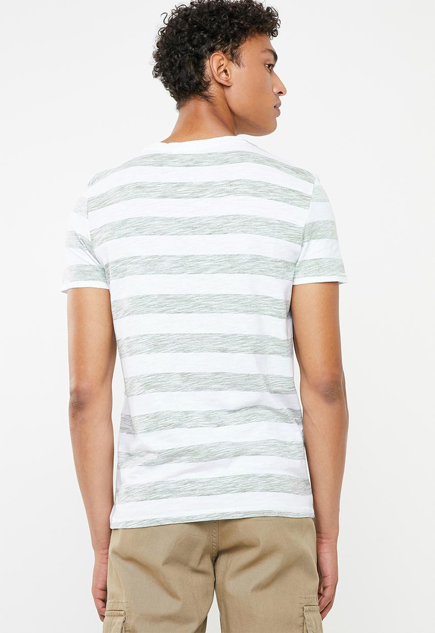 STYLE REPUBLIC - Casual stripe T-shirt - white & khaki