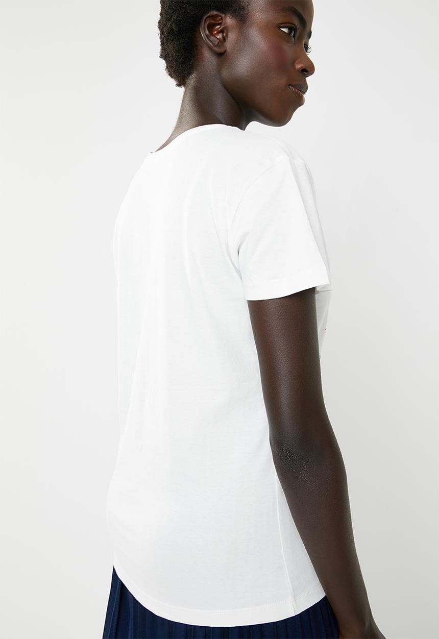 Jacqueline de Yong - Dona short sleeve print top - white