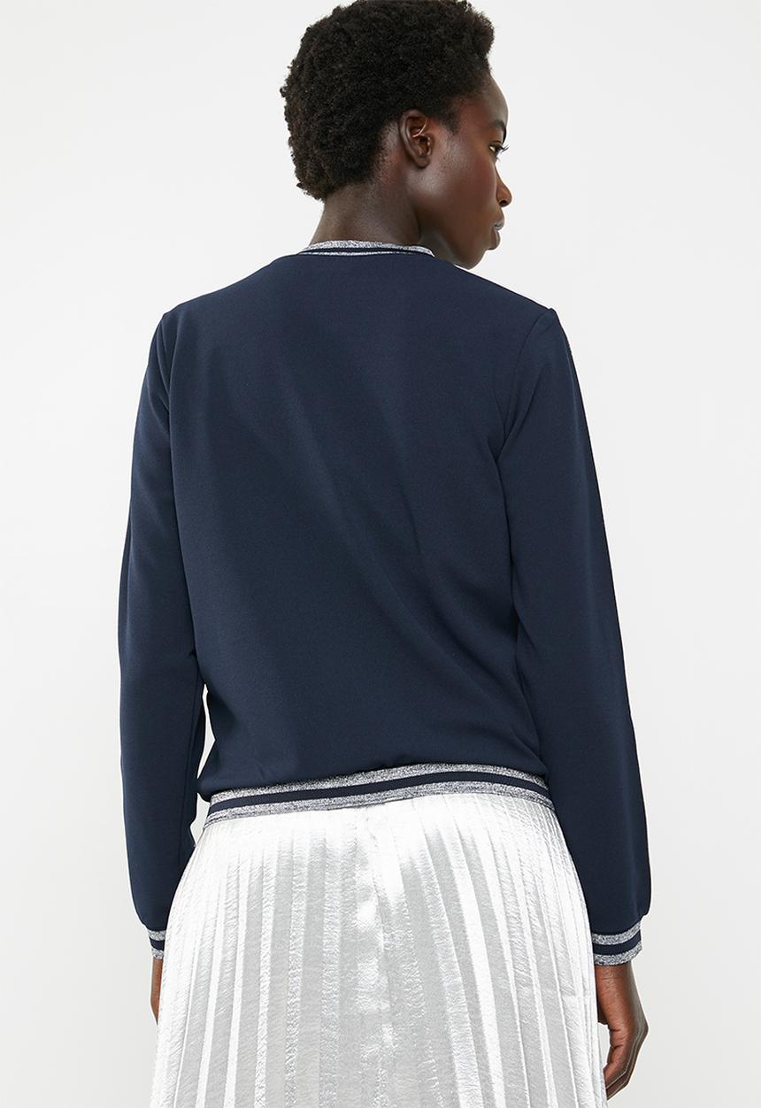 Jacqueline de Yong - Eleanor long sleeve bomber jacket - navy