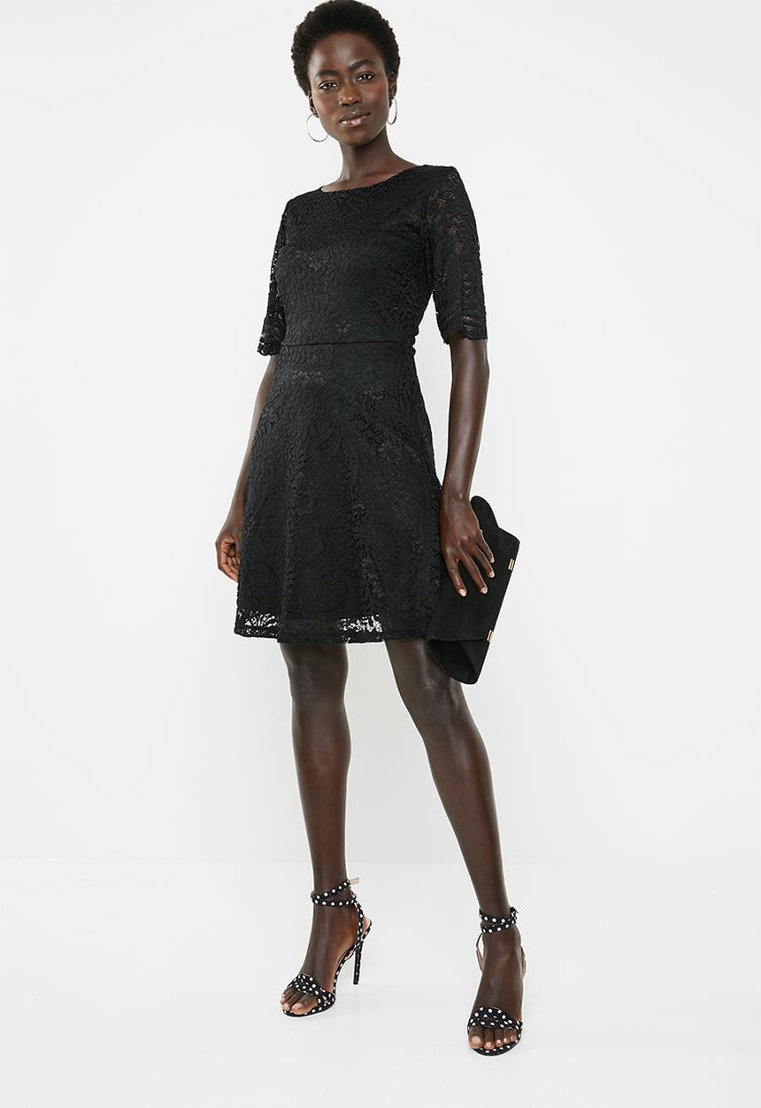 Jacqueline de Yong - Paris short sleeve dress - black