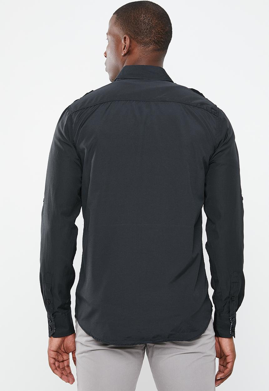 STYLE REPUBLIC - Frantz zip detail shirt - black 