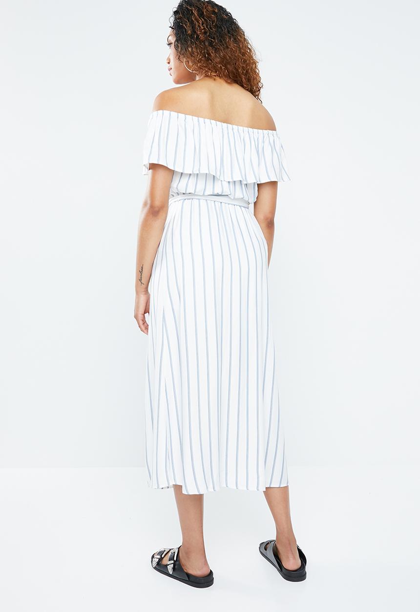 Forever21 - Strapless wrap maxi dress - blue & white