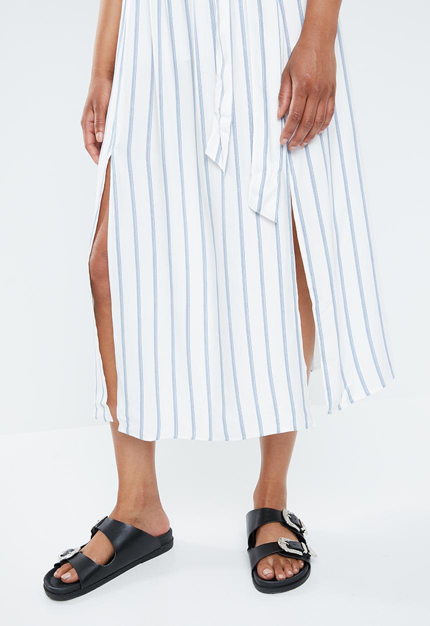 Forever21 - Strapless wrap maxi dress - blue & white