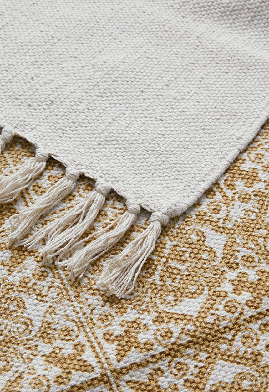 Sixth Floor - Bashira printed runner - grey & mustard