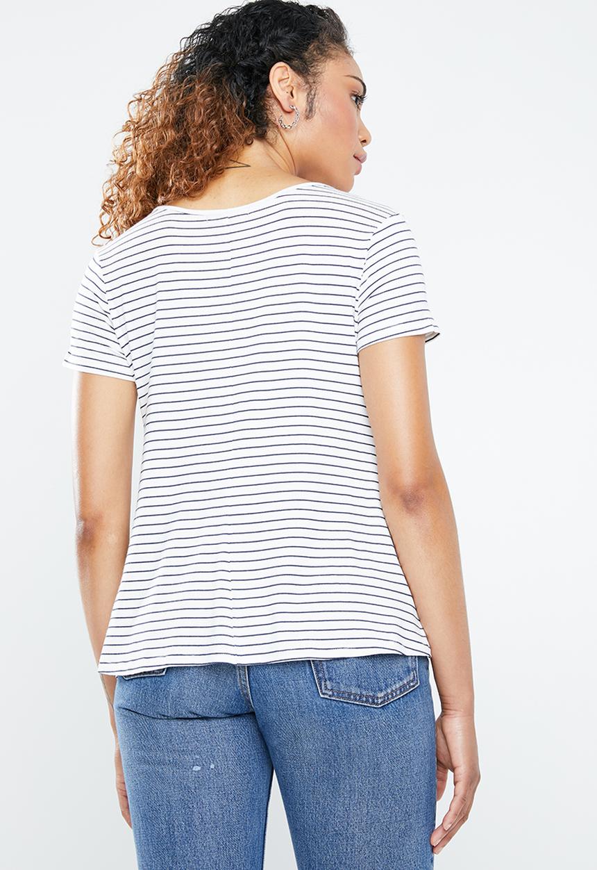 Forever21 - Short sleeve striped T-Shirt - navy & white