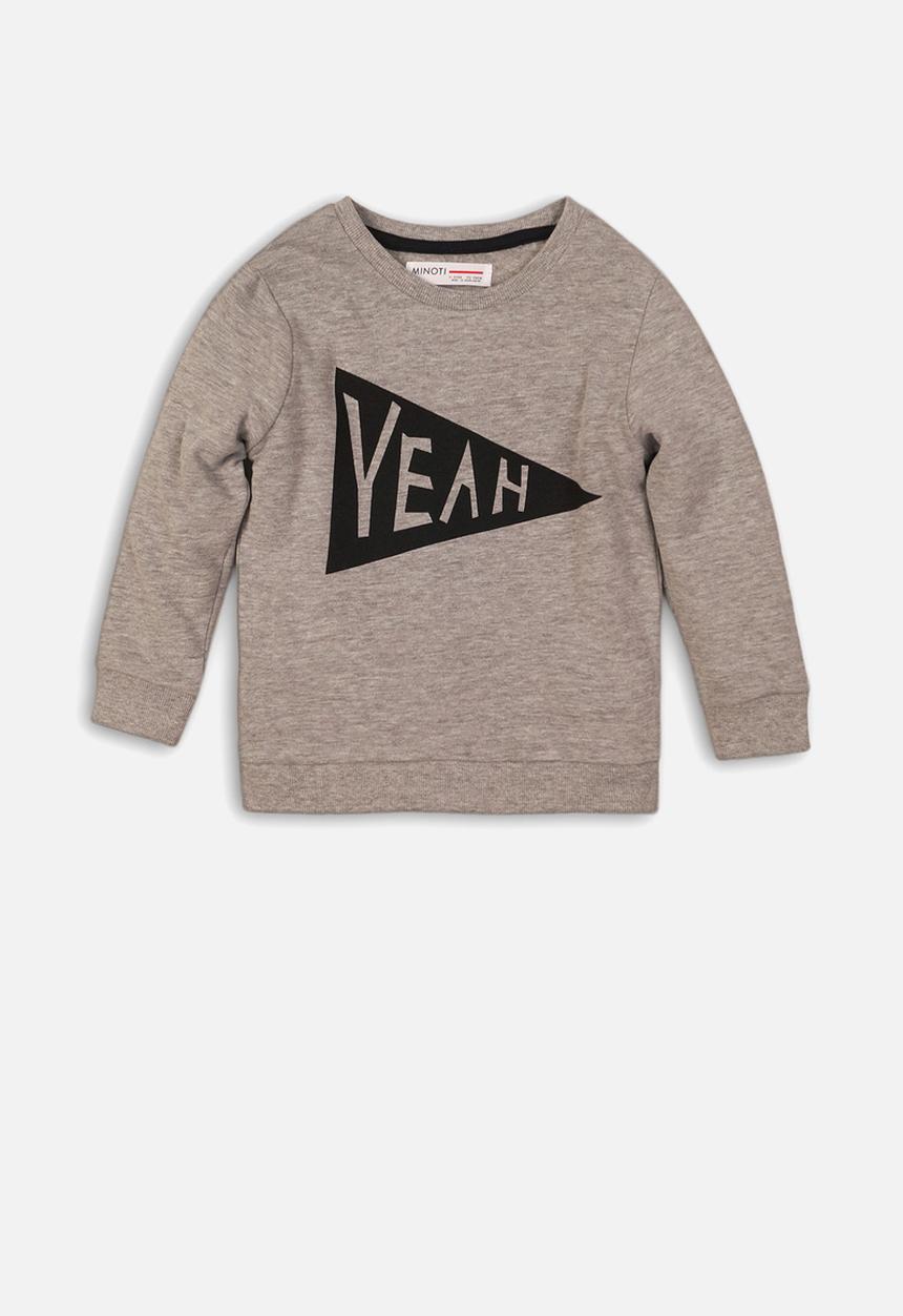 MINOTI - Yeah flock print sweatshirt - grey