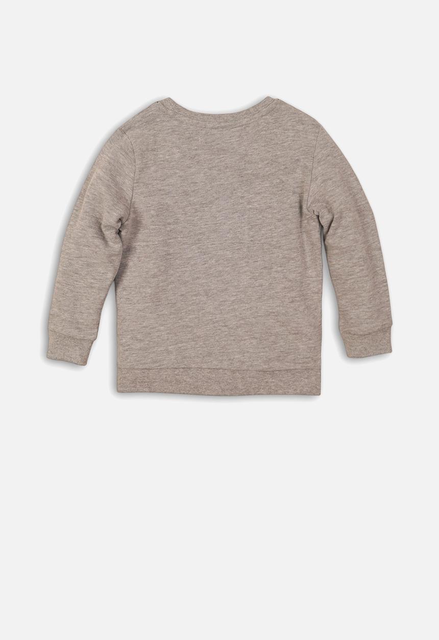 MINOTI - Yeah flock print sweatshirt - grey