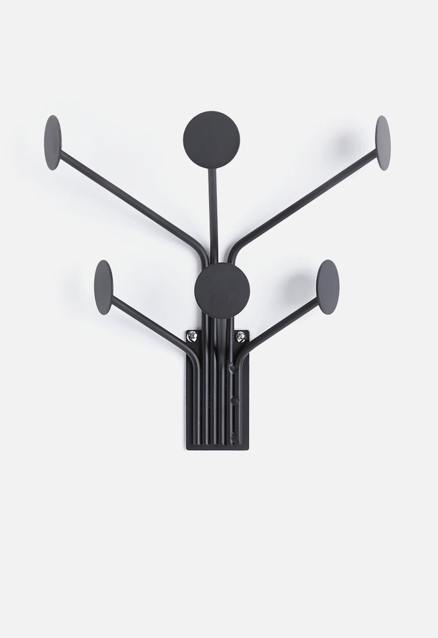 Present Time - Wall dots coat hanger - black iron