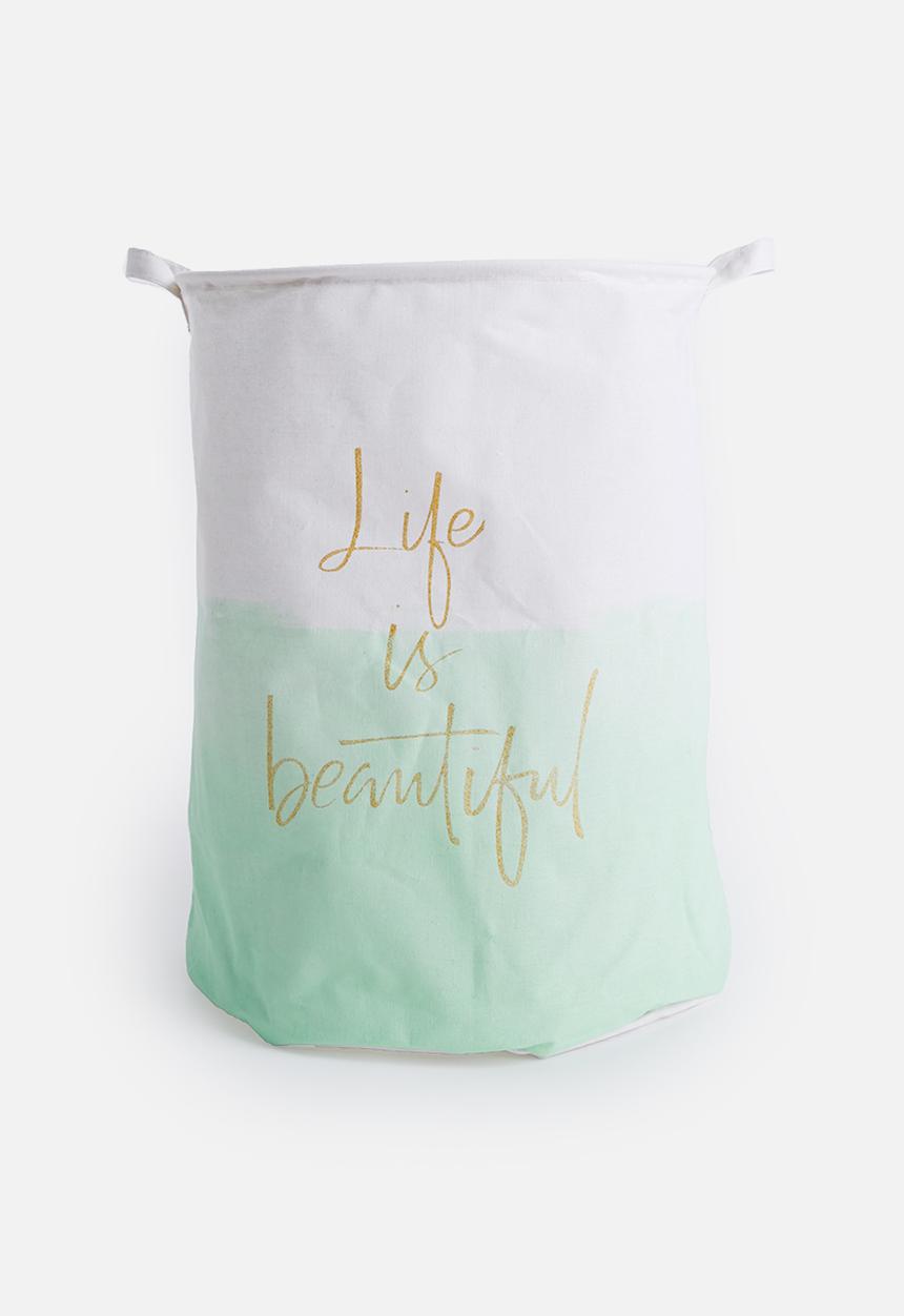 Sixth Floor - Life is beautiful laundry basket - mint