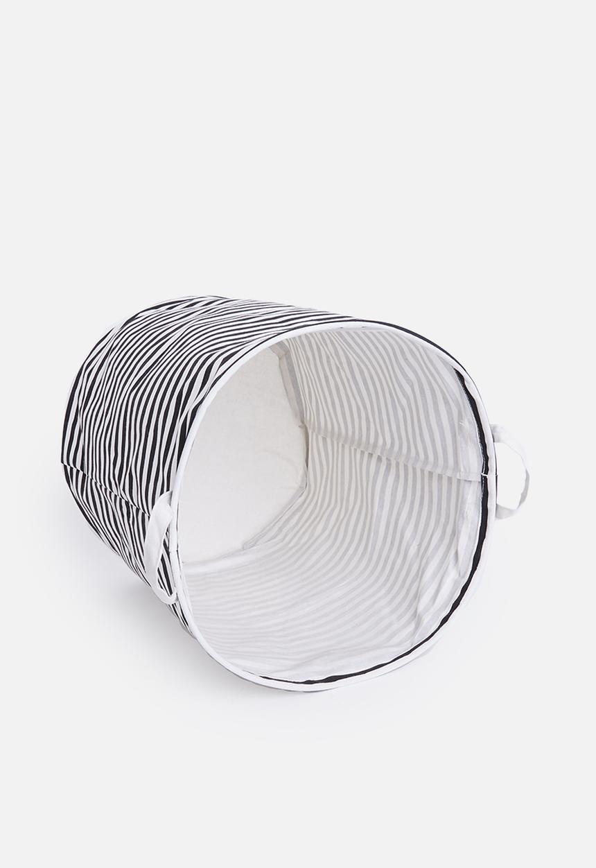 Sixth Floor - Striped laundry basket - black/white