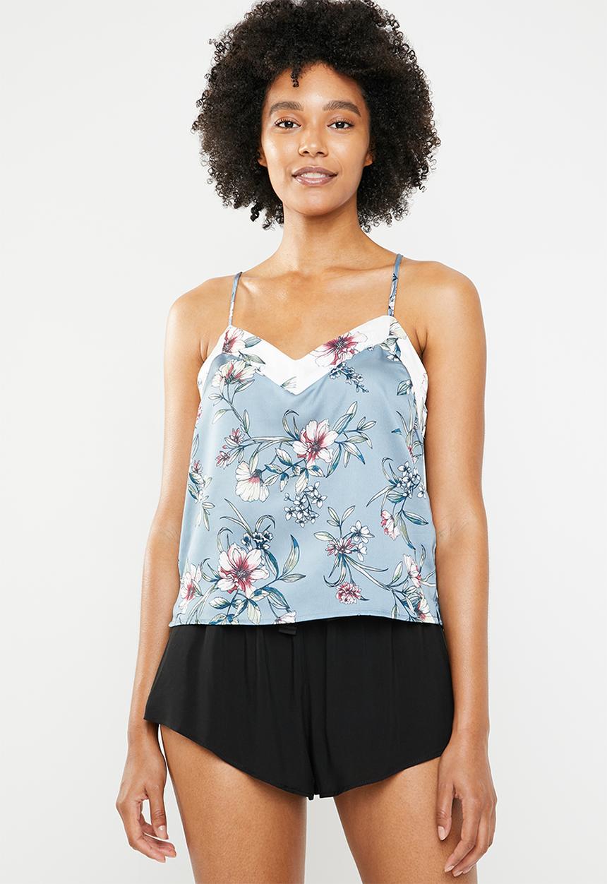 New Look - Nicola floral satin cami - grey
