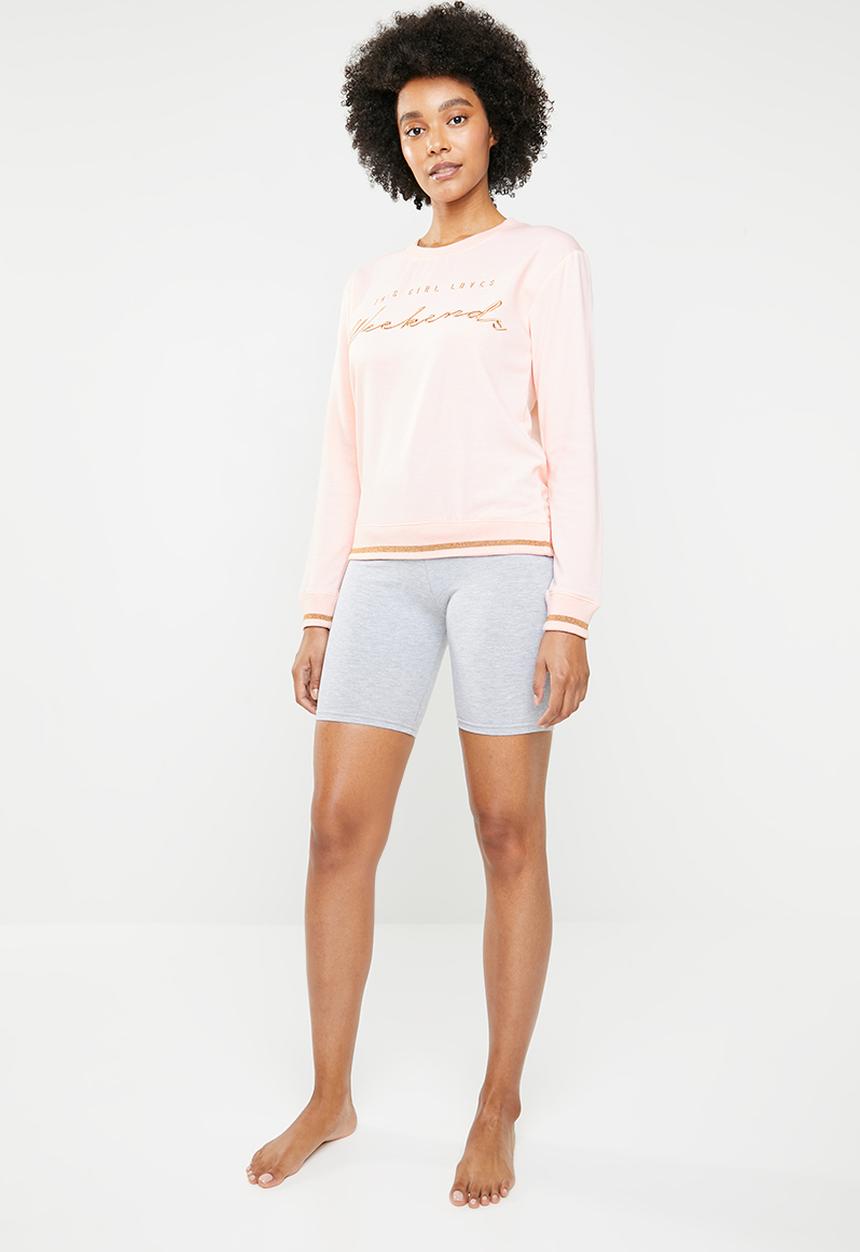 New Look - Pve slogan sweat - pink
