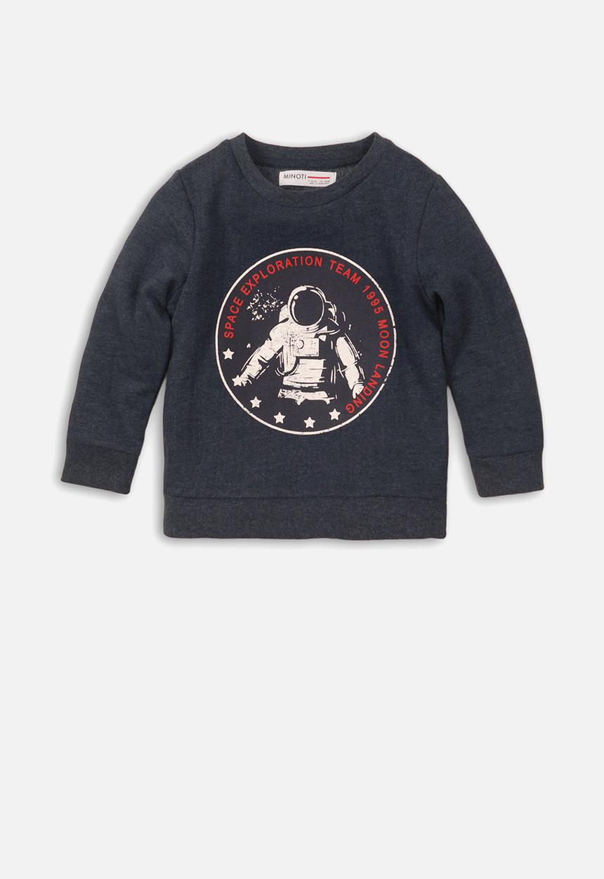 MINOTI - Space chest print sweatshirt - navy