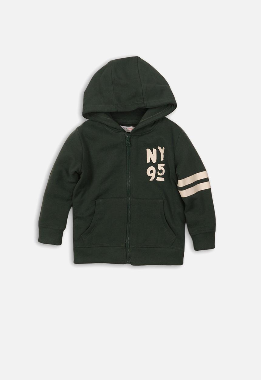 MINOTI - NY 95 print basic hoody - green 