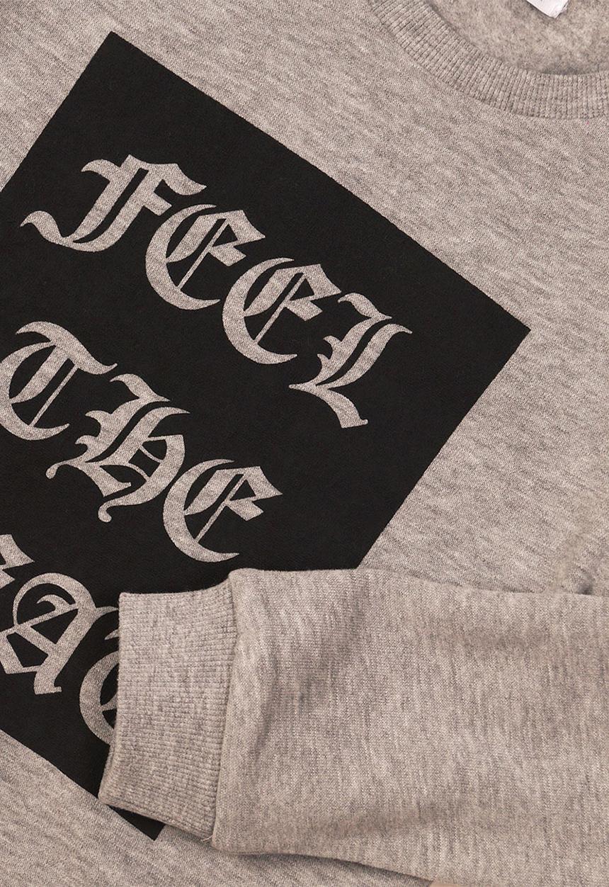MINOTI - Feel the beat cut out print sweatshirt - grey