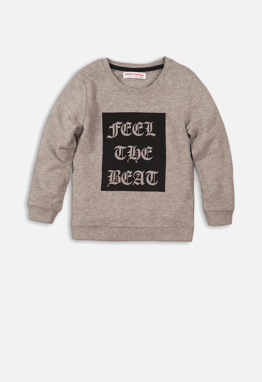 MINOTI - Feel the beat cut out print sweatshirt - grey