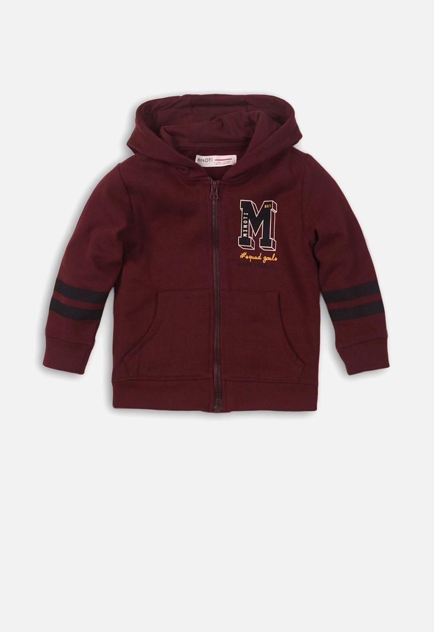 MINOTI - Print basic hoodie - burgundy 