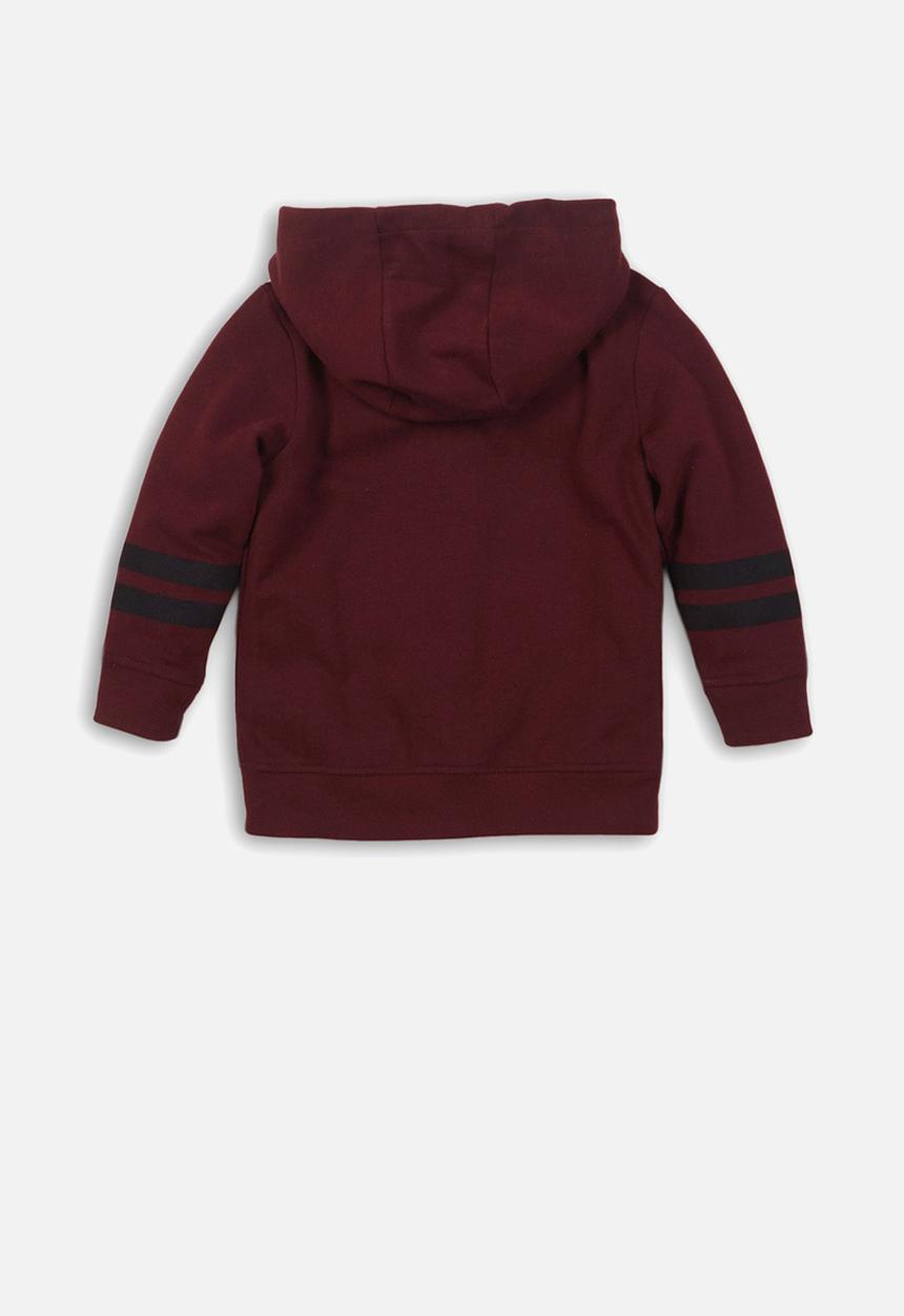 MINOTI - Print basic hoodie - burgundy 