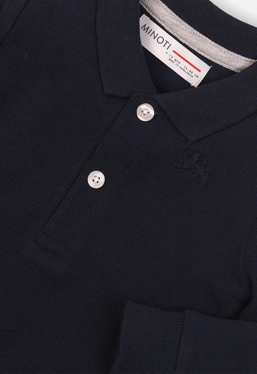 MINOTI - Basic long sleeve polo - navy