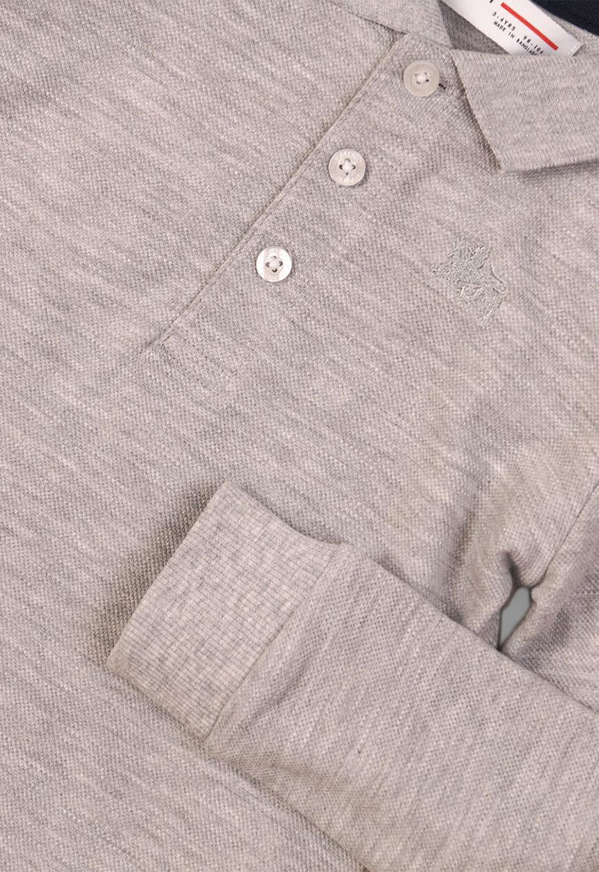 MINOTI - Basic long sleeve Polo - grey 