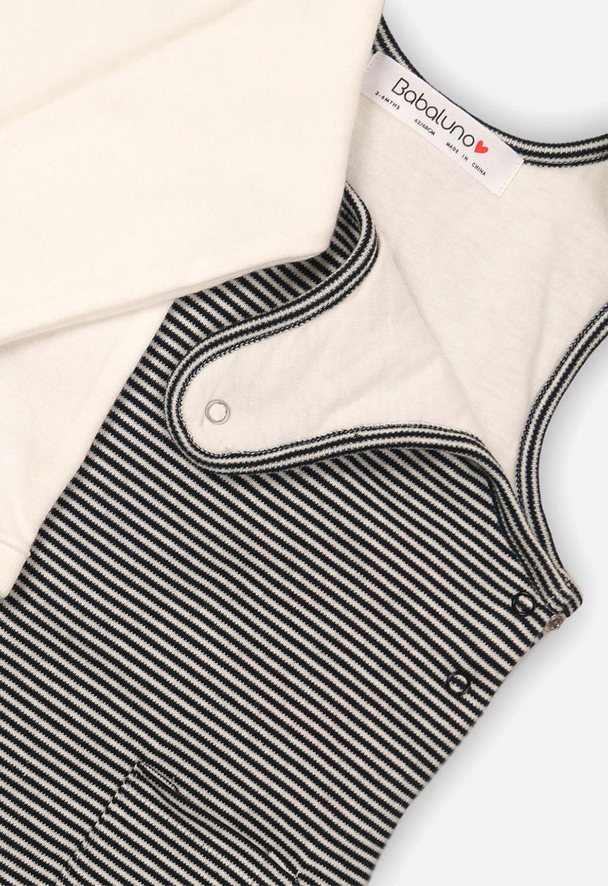 MINOTI - Monochrome animal 2 piece dungaree set - black & cream