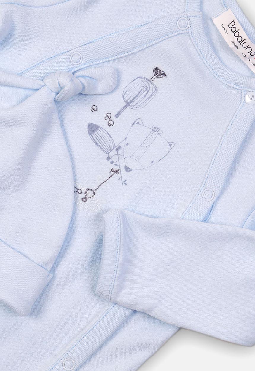 MINOTI - Fishing interlock sleepsuit & beanie set - blue
