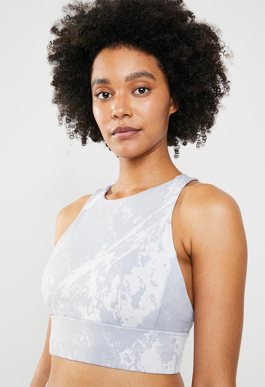 Reebok - Combat jacquard bralette - grey & white