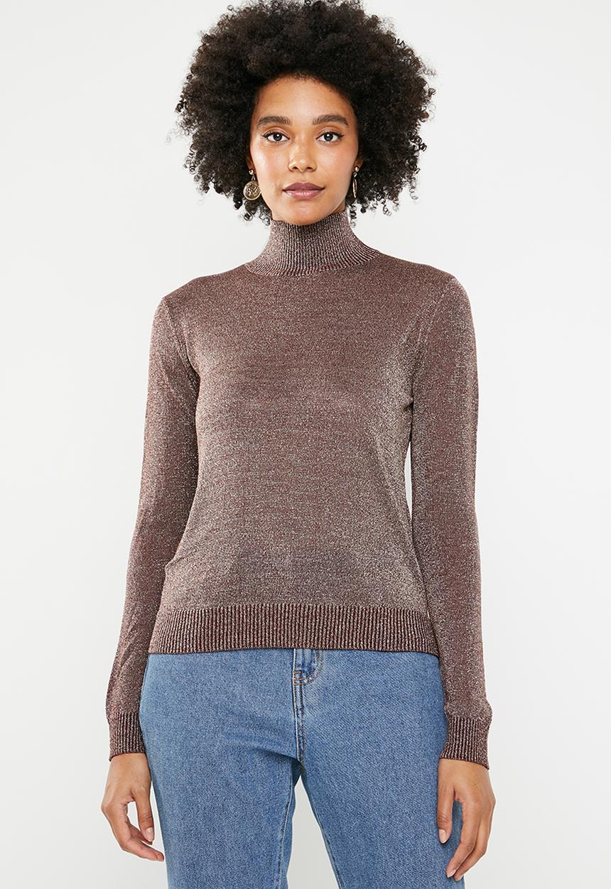 Noisy May - Alex long sleeves high neck jersey - bronze