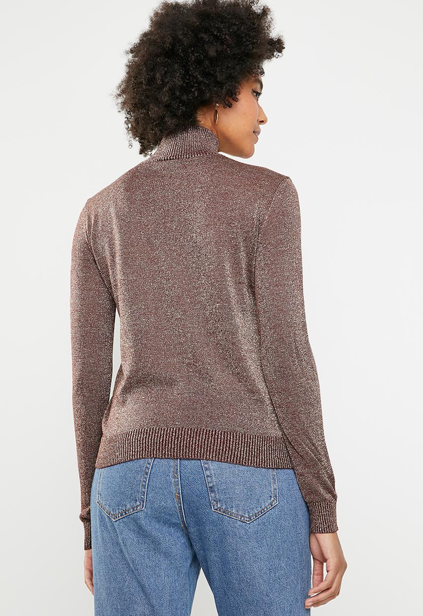 Noisy May - Alex long sleeves high neck jersey - bronze
