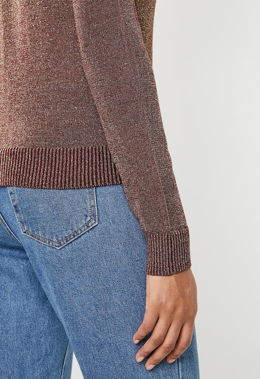 Noisy May - Alex long sleeves high neck jersey - bronze