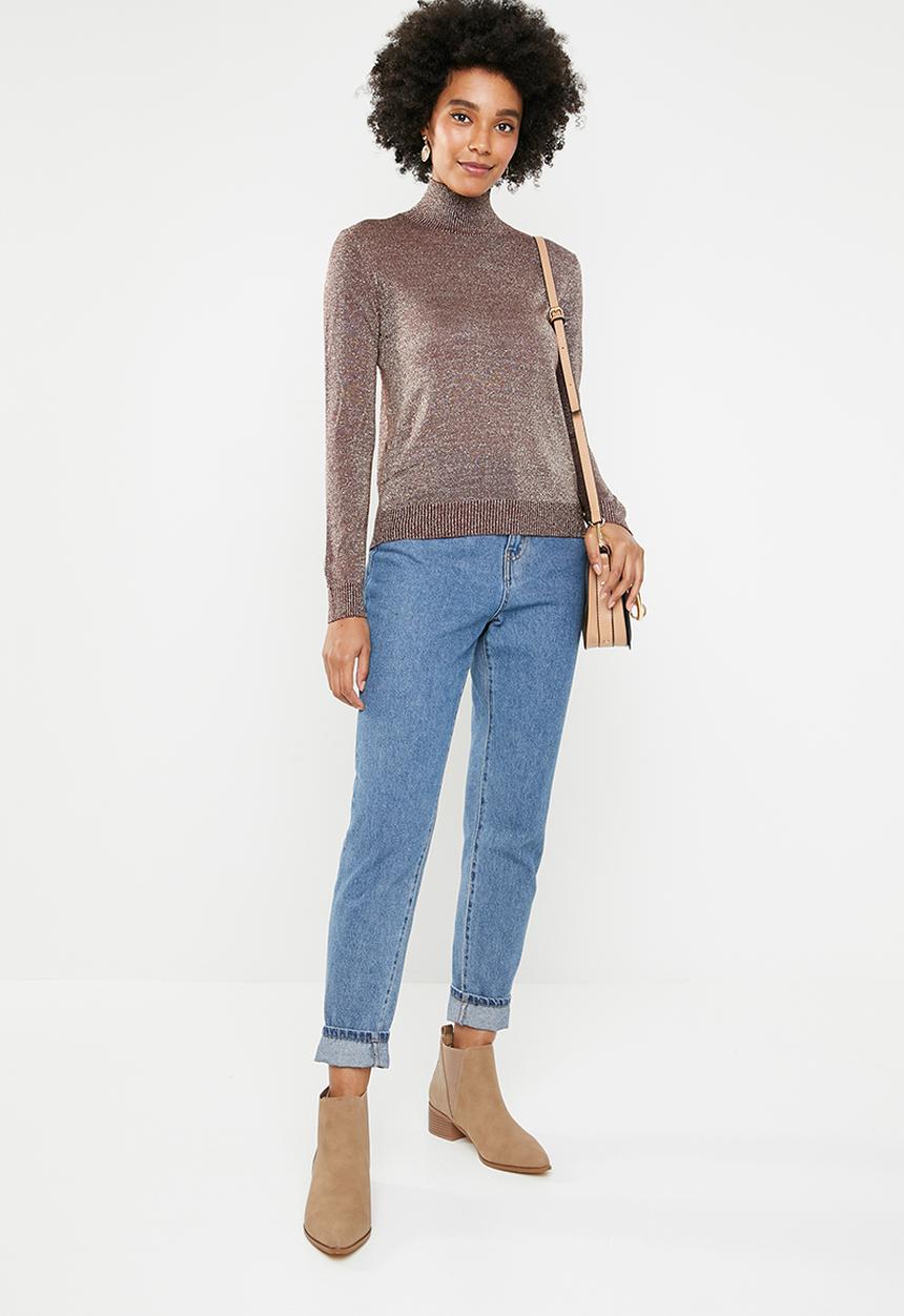 Noisy May - Alex long sleeves high neck jersey - bronze
