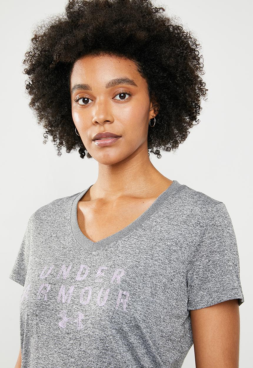 Under Armour - Tech graphic top - grey & purple
