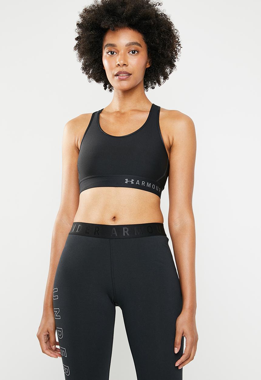 Under Armour - Armour mid keyhole bra - black & silver
