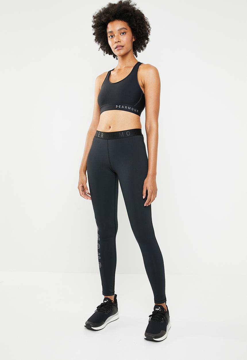 Under Armour - Armour mid keyhole bra - black & silver