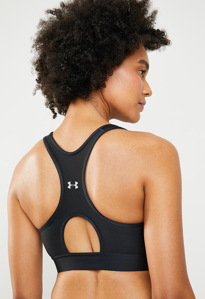 Under Armour - Armour mid keyhole bra - black & silver