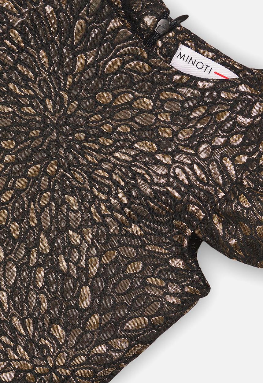 MINOTI - Jaquard dress - gold & black