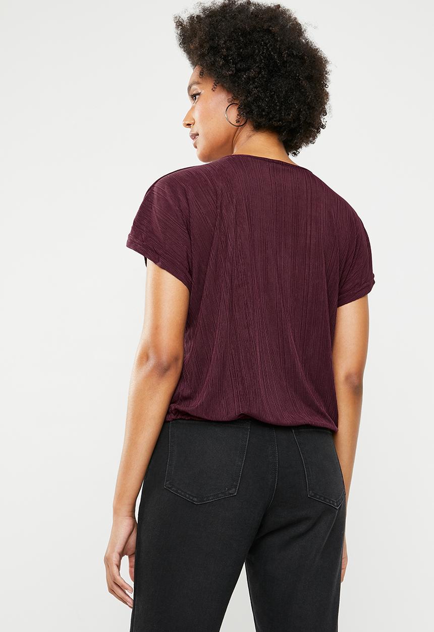 Superbalist - Drawcord tee - burgundy