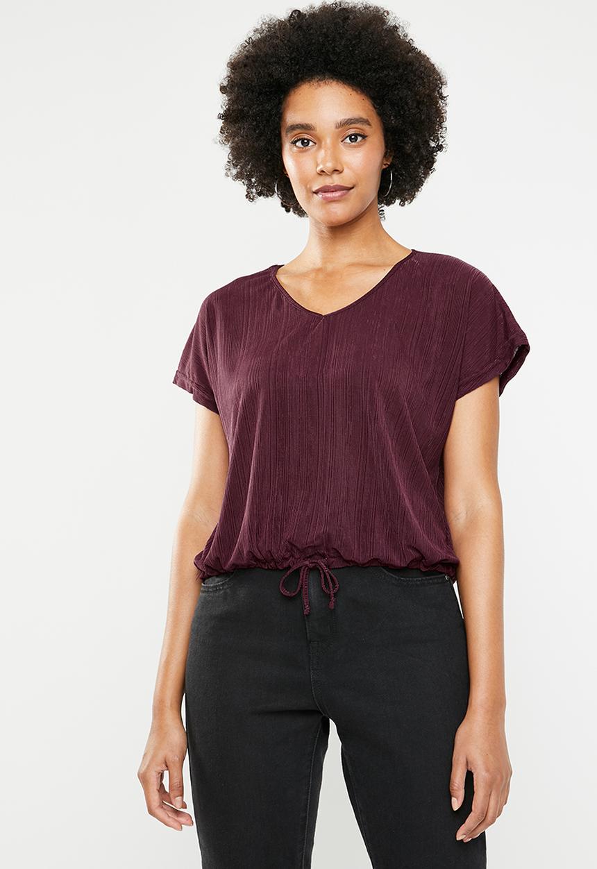 Superbalist - Drawcord tee - burgundy