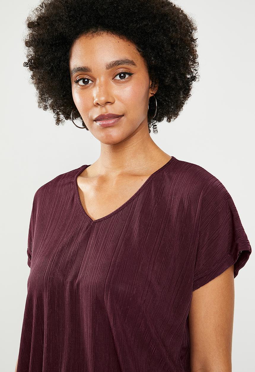 Superbalist - Drawcord tee - burgundy