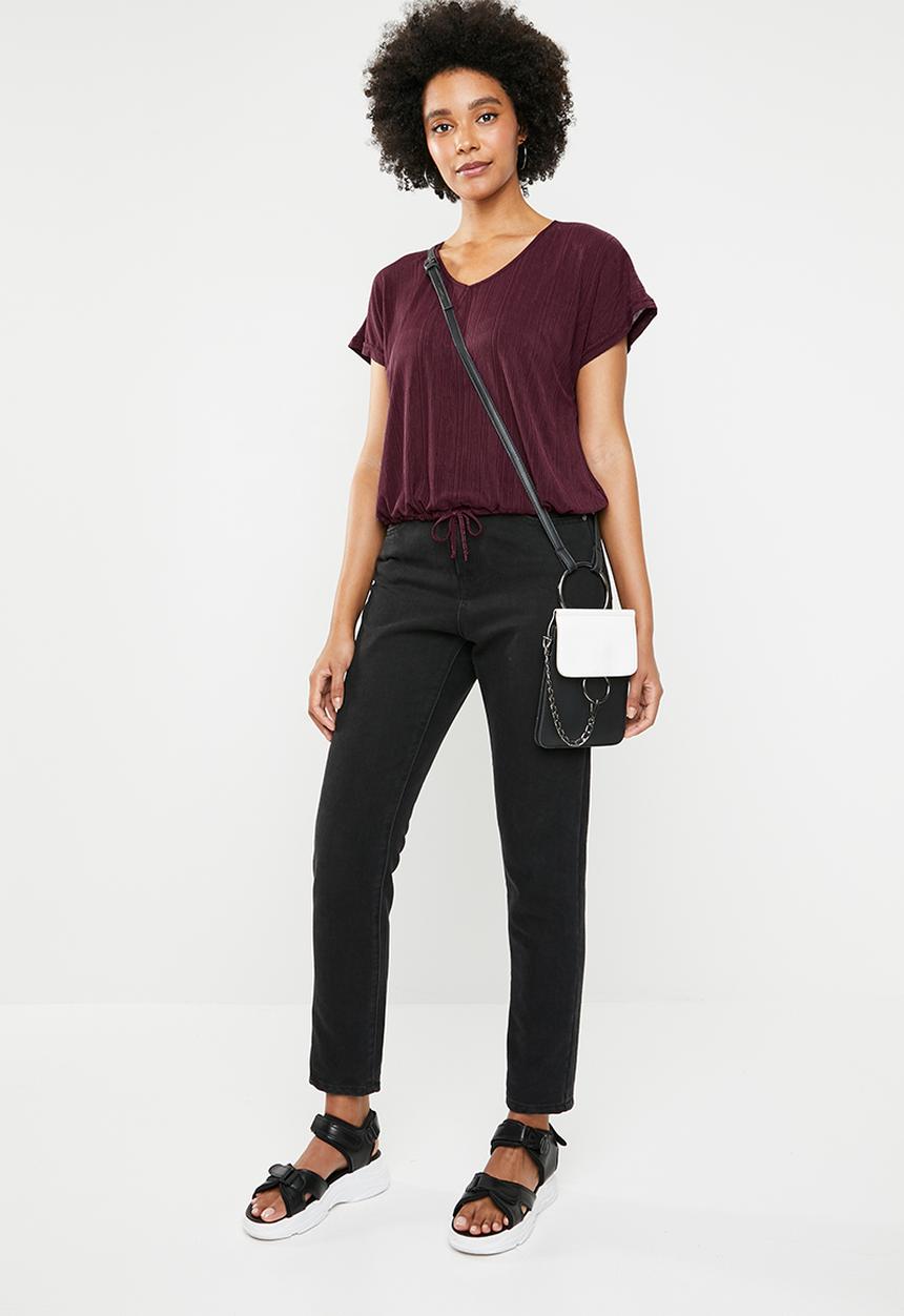 Superbalist - Drawcord tee - burgundy